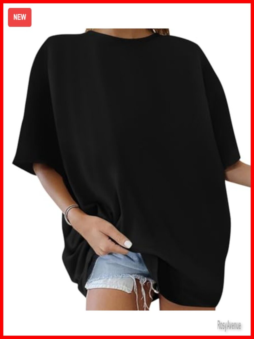 Womens Oversized Cotton Graphic Tee Short Sleeve Crew Neck